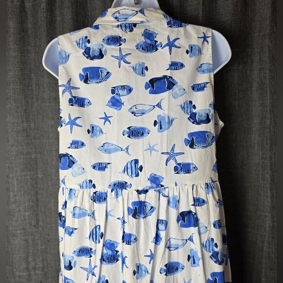 RACHEL ZOE Fish Print Midi Shirt Dress - Picture 8 of 12